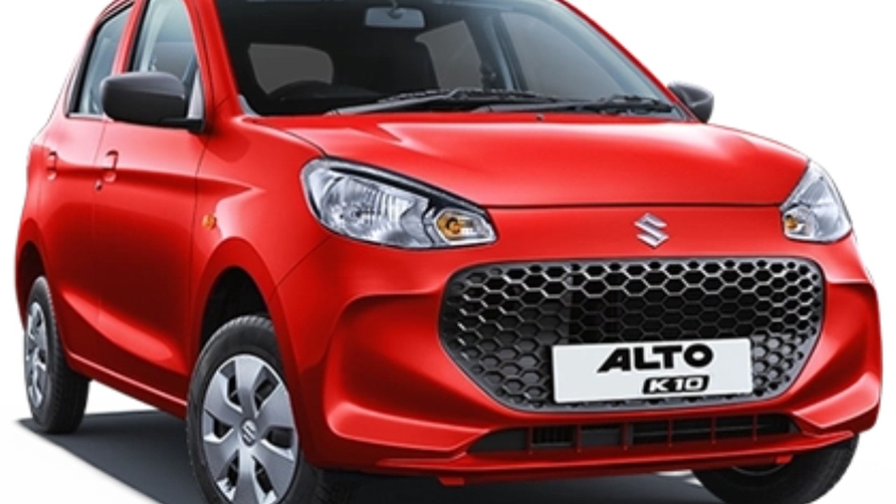 लाल रंग की Maruti Suzuki Alto K10 — भारत की सबसे सस्ती 6-एयरबैग वाली कार